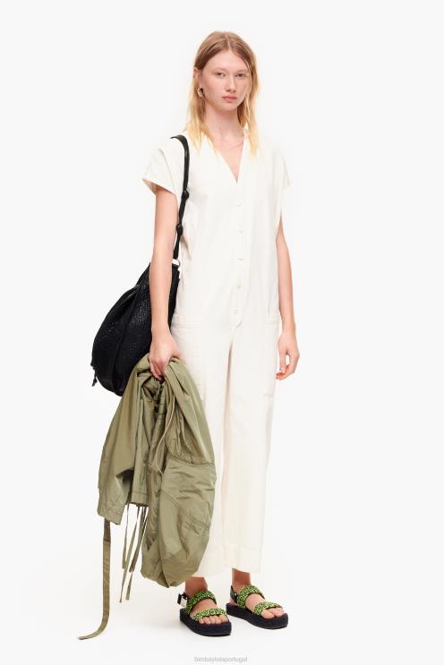 marfim roupas 64X4N194 macacão longo jeans Bimba Y Lola