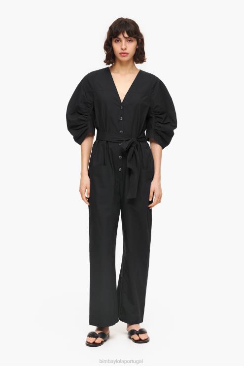 preto roupas 64X4N187 macacão popeline Bimba Y Lola