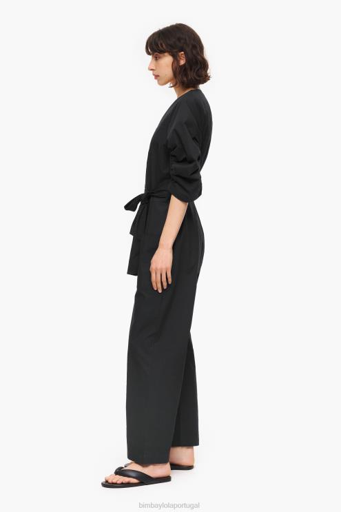 preto roupas 64X4N187 macacão popeline Bimba Y Lola
