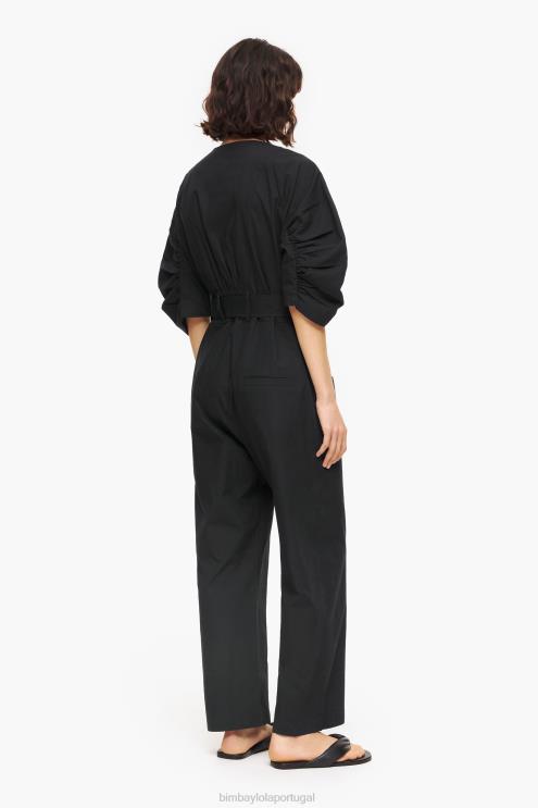 preto roupas 64X4N187 macacão popeline Bimba Y Lola
