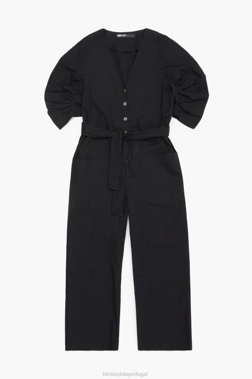 preto roupas 64X4N187 macacão popeline Bimba Y Lola