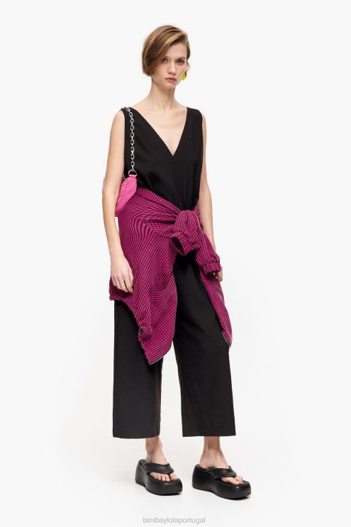preto roupas 64X4N243 maxi macacão Bimba Y Lola