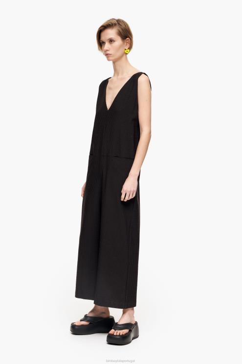 preto roupas 64X4N243 maxi macacão Bimba Y Lola