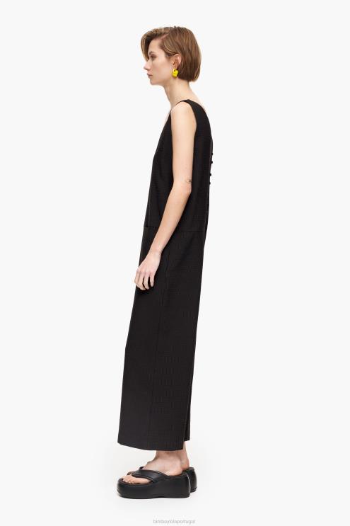preto roupas 64X4N243 maxi macacão Bimba Y Lola