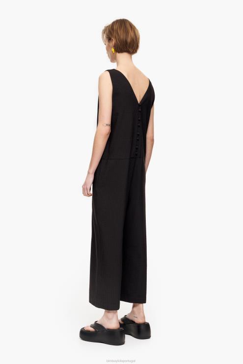 preto roupas 64X4N243 maxi macacão Bimba Y Lola