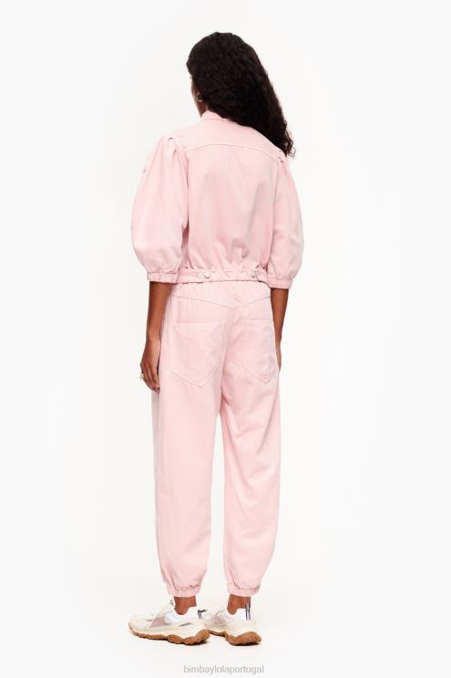 rosa roupas 64X4N195 macacão jeans claro Bimba Y Lola