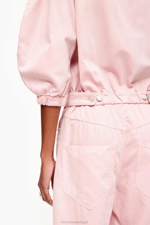 rosa roupas 64X4N195 macacão jeans claro Bimba Y Lola