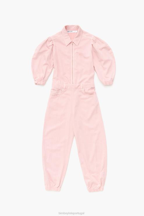 rosa roupas 64X4N195 macacão jeans claro Bimba Y Lola