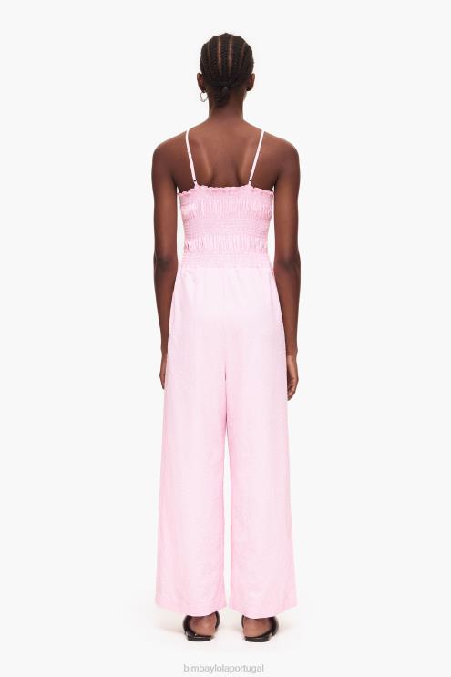 rosa roupas 64X4N217 maxi macacão fluido Bimba Y Lola