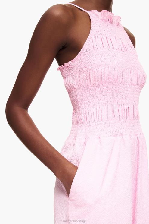 rosa roupas 64X4N217 maxi macacão fluido Bimba Y Lola