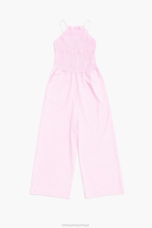 rosa roupas 64X4N217 maxi macacão fluido Bimba Y Lola