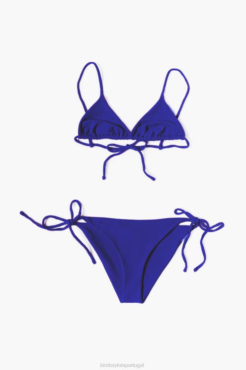 azul roupas 64X4N887 biquíni triângulo texturizado Bimba Y Lola