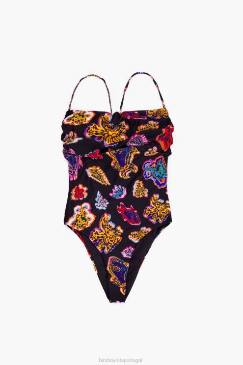 preto roupas 64X4N874 maiô com estampa de peixe Bimba Y Lola