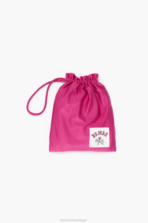 rosa roupas 64X4N886 maiô logotipo de flores Bimba Y Lola