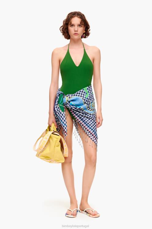 verde floresta roupas 64X4N889 maiô texturizado Bimba Y Lola