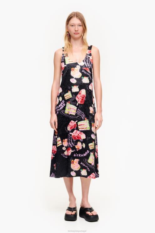 apelido foto roupas 64X4N200 vestido estampado texturizado Bimba Y Lola