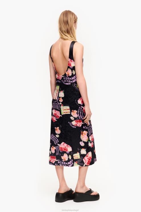 apelido foto roupas 64X4N200 vestido estampado texturizado Bimba Y Lola