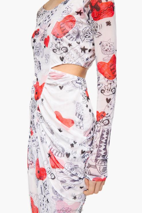 apelido roupas 64X4N224 vestido midi com estampa de coração Bimba Y Lola