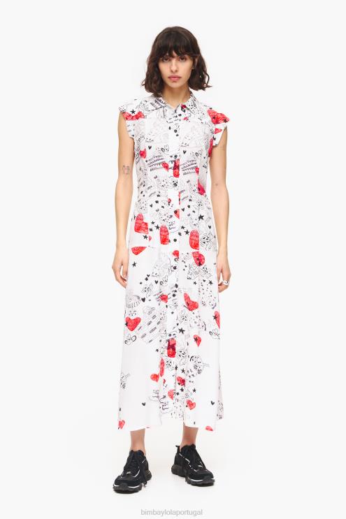apelido roupas 64X4N226 maxi vestido com estampa de coração Bimba Y Lola