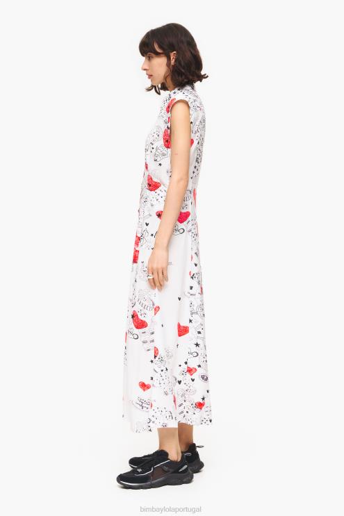 apelido roupas 64X4N226 maxi vestido com estampa de coração Bimba Y Lola