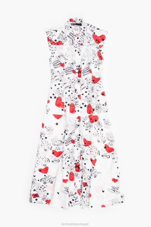 apelido roupas 64X4N226 maxi vestido com estampa de coração Bimba Y Lola