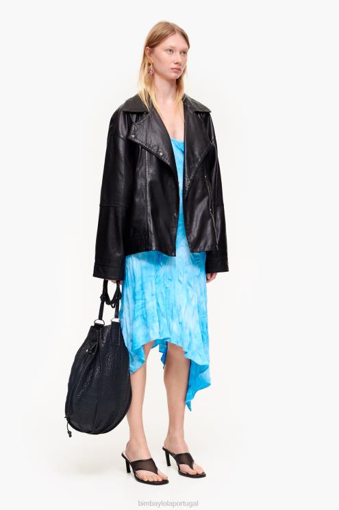 azul roupas 64X4N191 vestido midi fluido Bimba Y Lola