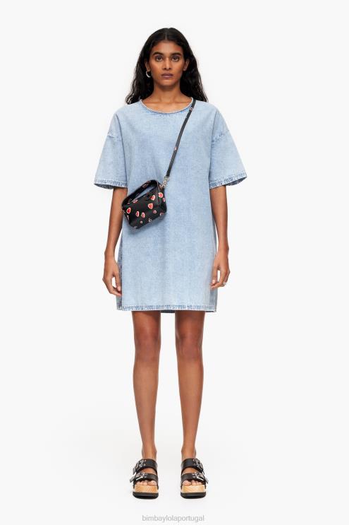 azul roupas 64X4N225 mini vestido jeans Bimba Y Lola