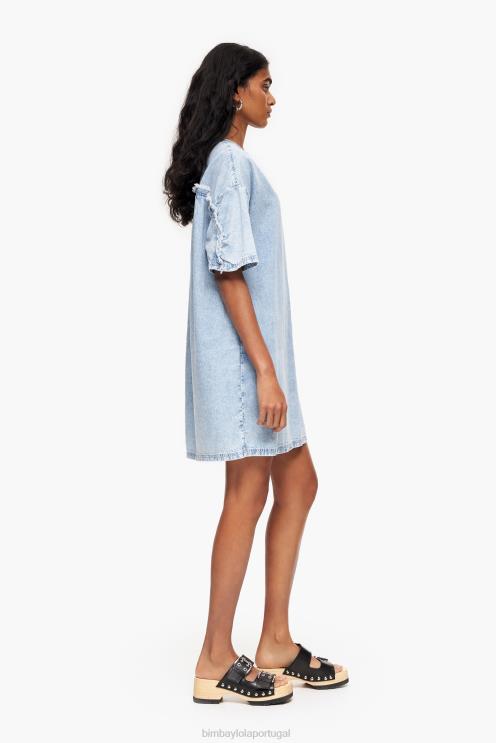 azul roupas 64X4N225 mini vestido jeans Bimba Y Lola