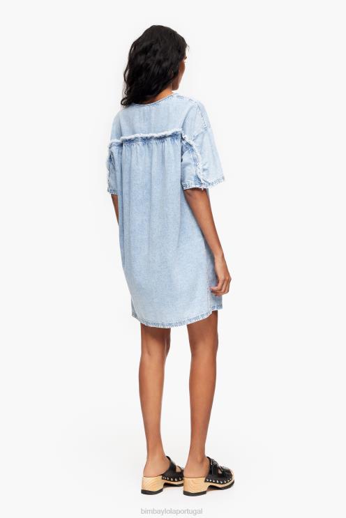 azul roupas 64X4N225 mini vestido jeans Bimba Y Lola