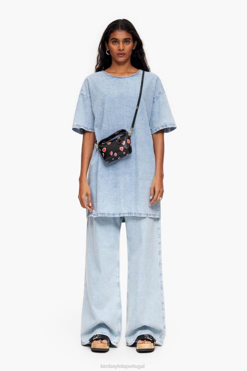 azul roupas 64X4N225 mini vestido jeans Bimba Y Lola