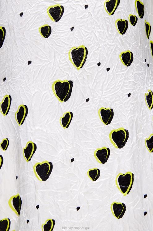 corações roupas 64X4N203 vestido midi fluido estampa pequena Bimba Y Lola