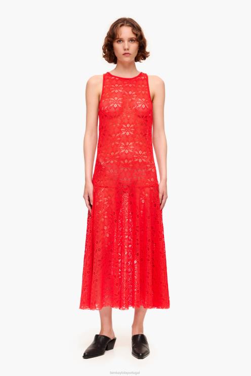 coral roupas 64X4N207 maxi vestido a céu aberto Bimba Y Lola