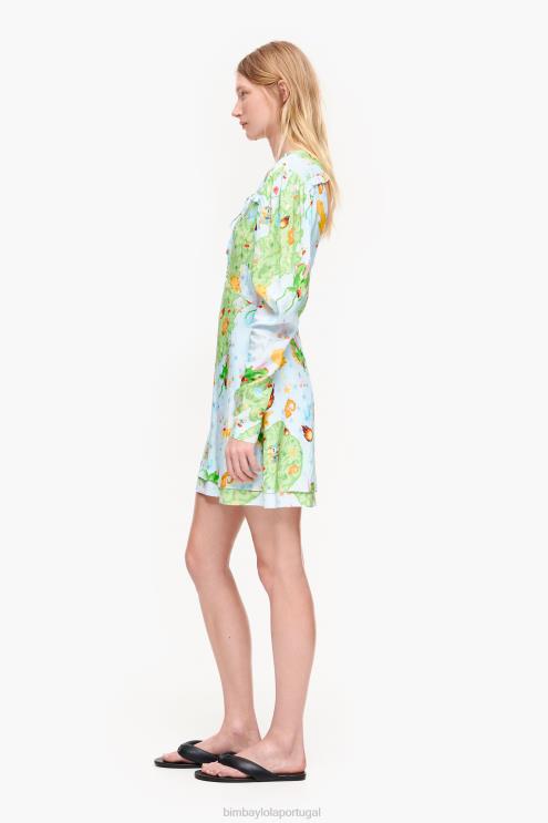 fluido roupas 64X4N198 vestido curto jacquard com estampa de jogo de vigo Bimba Y Lola