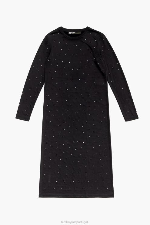 fluindo roupas 64X4N216 vestido antracite glitter Bimba Y Lola