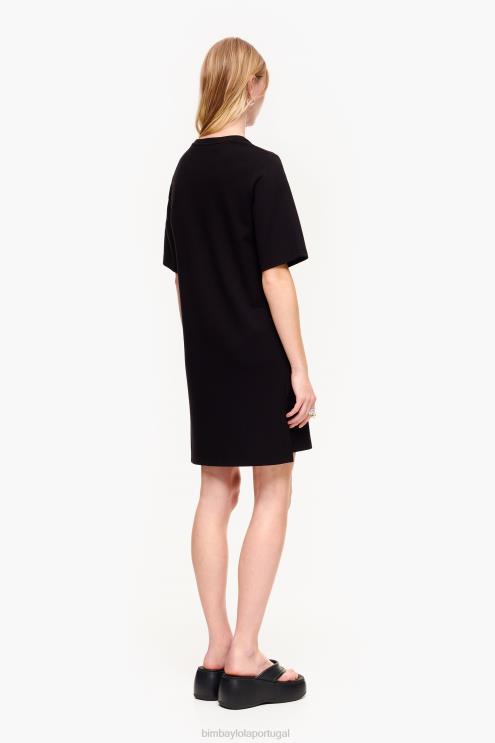 preto roupas 64X4N206 vestido ponte di roma Bimba Y Lola