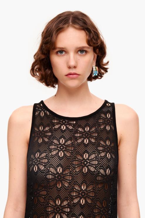 preto roupas 64X4N208 maxi vestido a céu aberto Bimba Y Lola