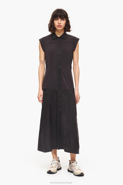 preto roupas 64X4N227 vestido longo Bimba Y Lola
