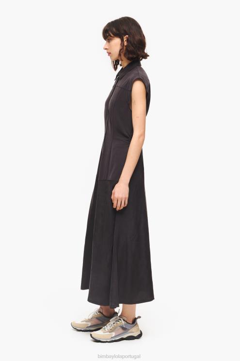 preto roupas 64X4N227 vestido longo Bimba Y Lola