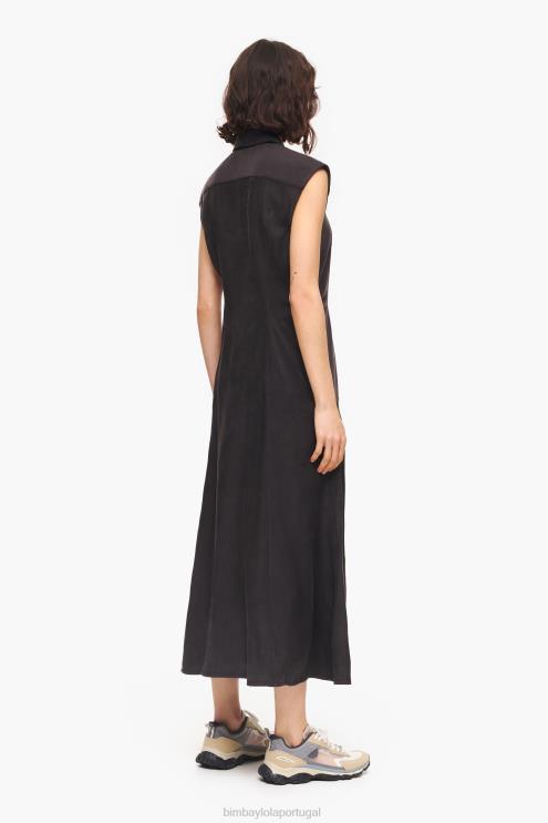 preto roupas 64X4N227 vestido longo Bimba Y Lola