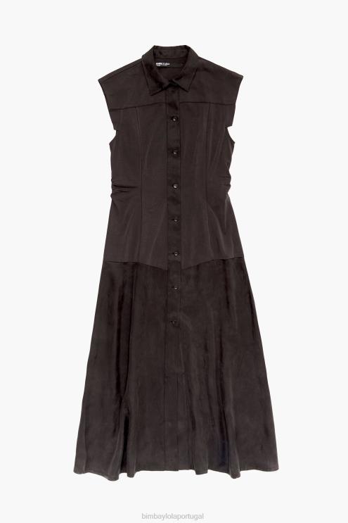 preto roupas 64X4N227 vestido longo Bimba Y Lola