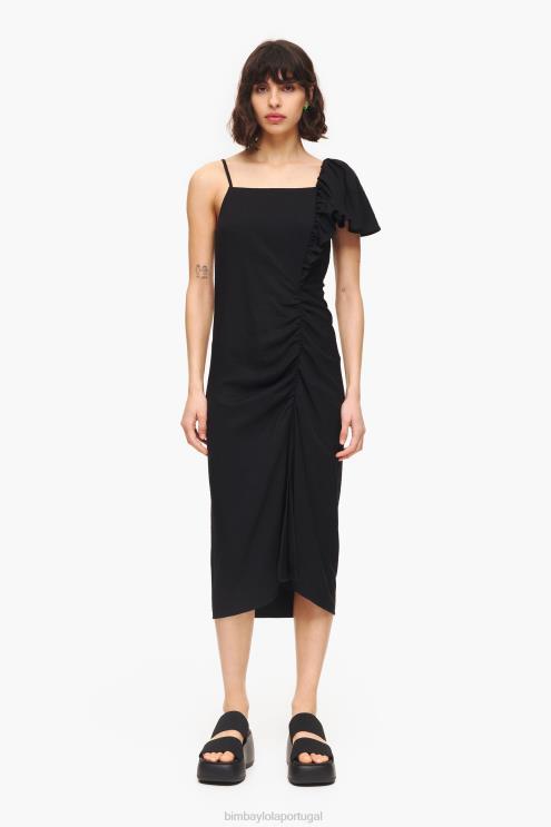 preto roupas 64X4N239 vestido midi Bimba Y Lola