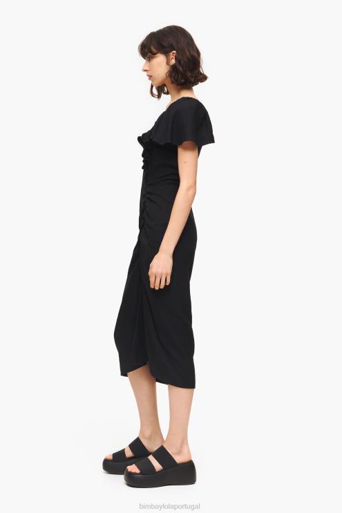 preto roupas 64X4N239 vestido midi Bimba Y Lola