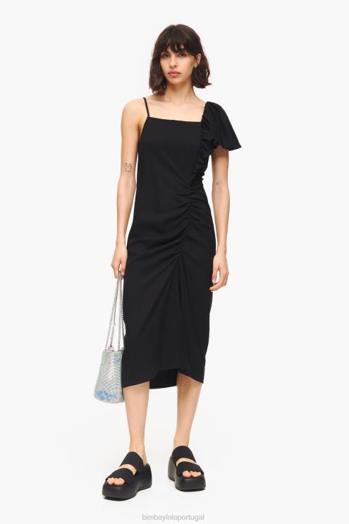 preto roupas 64X4N239 vestido midi Bimba Y Lola