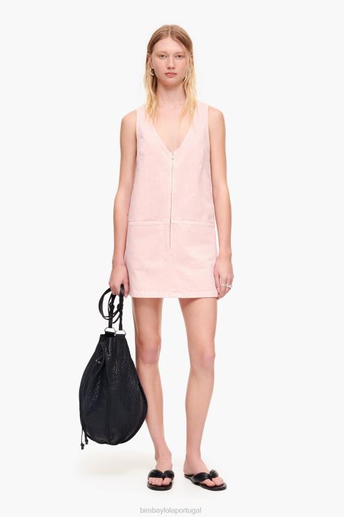 rosa roupas 64X4N192 vestido jeans curto claro Bimba Y Lola