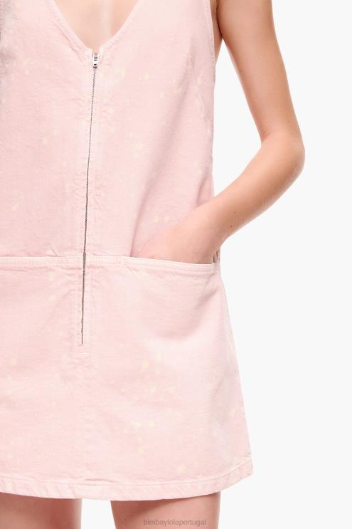 rosa roupas 64X4N192 vestido jeans curto claro Bimba Y Lola