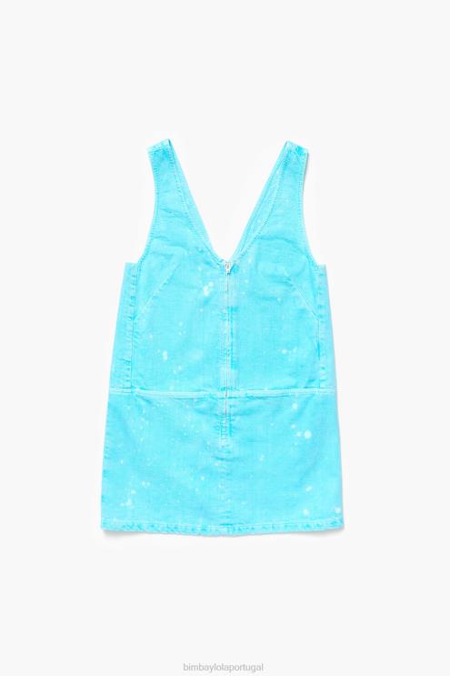 turquesa roupas 64X4N193 vestido jeans curto Bimba Y Lola