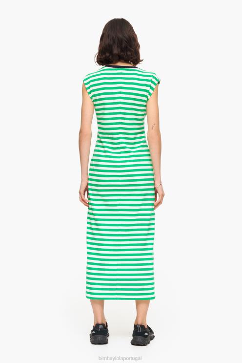 verde roupas 64X4N230 vestido midi listrado Bimba Y Lola