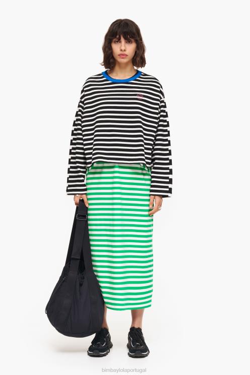 verde roupas 64X4N230 vestido midi listrado Bimba Y Lola