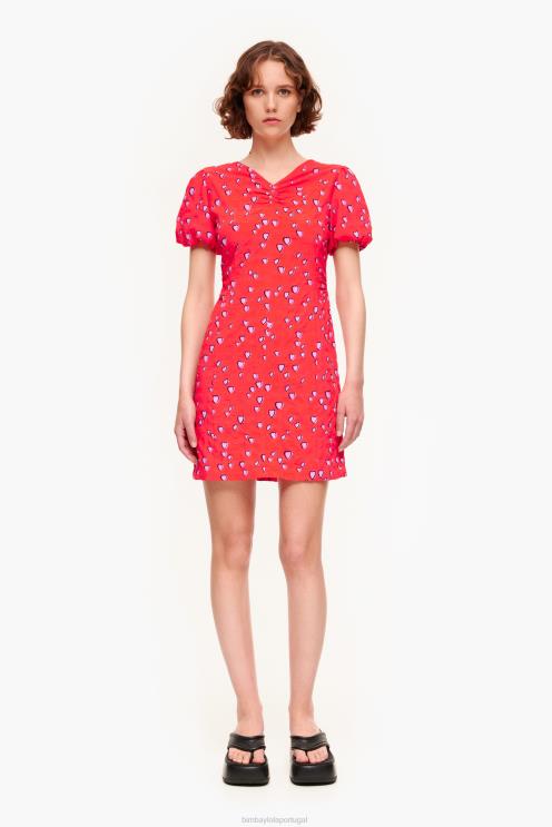 vermelho roupas 64X4N205 mini vestido estampado de corações Bimba Y Lola