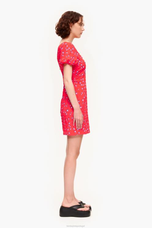 vermelho roupas 64X4N205 mini vestido estampado de corações Bimba Y Lola